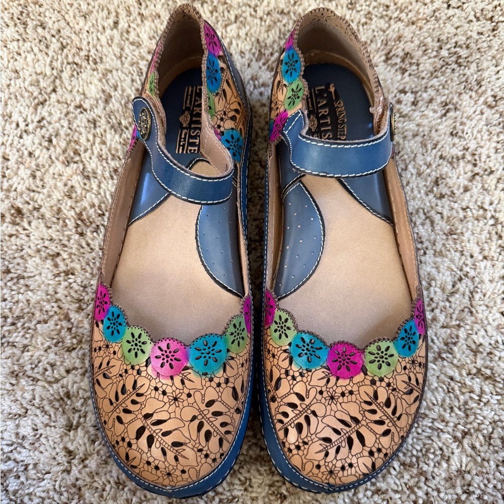 L'Artiste by Spring Step Kysandra-Fleur Mary Jane Shoes Size EU 41 (9.5-10) NWOT
